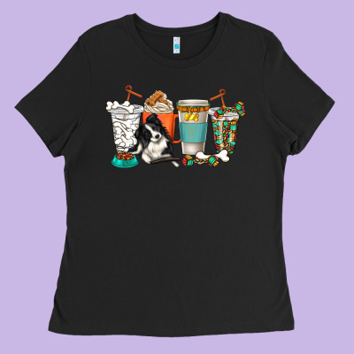 Ladies Tee alaskan border collie dog coffee cups