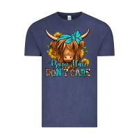 Vintage Denim barn hair don't care long haired cow Vintage Tee - Jasminsmagicworld