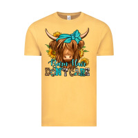 Vintage Mustard barn hair don't care long haired cow Vintage Tee - Jasminsmagicworld
