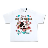 White life is better with a frenchie Urban Heavy Tee - Jasminsmagicworld