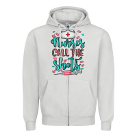 Dove Grey nurses call the shots Zipper Hoodie - NancyCooperArtShop