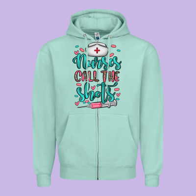 Nurses Call The Shots Zipper Hoodie Designed By Nancycooperartshop