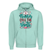 Seafoam nurses call the shots Zipper Hoodie - NancyCooperArtShop