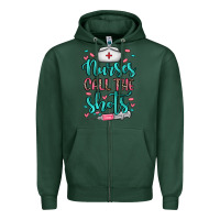 Sports Green nurses call the shots Zipper Hoodie - NancyCooperArtShop