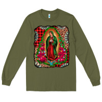Army Green our lady of guadalupe christmas Long Sleeve Tee - Jasminsmagicworld
