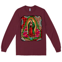 Burgundy our lady of guadalupe christmas Long Sleeve Tee - Jasminsmagicworld