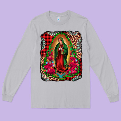 Our Lady Of Guadalupe Christmas Long Sleeve Tee Designed By Jasminsmagicworld
