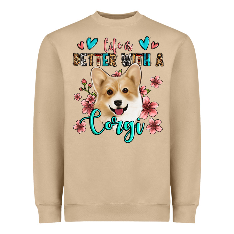 Life Is Better With A Corgi Heavyweight Sweatshirt by Jasminsmagicworld | Teevron