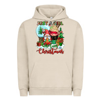 Pigment French Oak just a girl who loves christmas Urban Hoodie - CowGirlArtShop