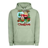 Pigment Oil Green just a girl who loves christmas Urban Hoodie - CowGirlArtShop