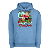 Pigment Pebble Blue just a girl who loves christmas Urban Hoodie - CowGirlArtShop