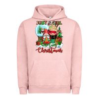 Pigment Salmon just a girl who loves christmas Urban Hoodie - CowGirlArtShop