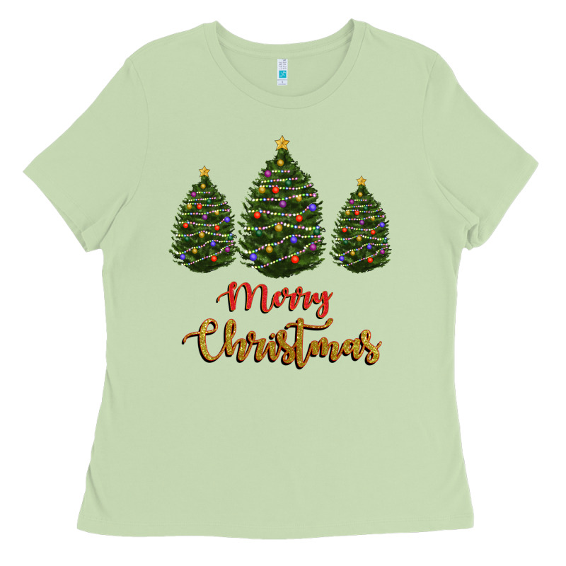 Merry Christmas Trees Ladies Tee by RanaPortraitStore | Teevron