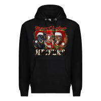 Black Merry Christmas Premium Hoodie - RanaPortraitStore