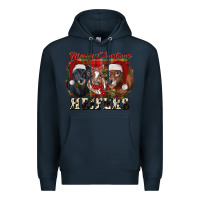 Navy Merry Christmas Premium Hoodie - RanaPortraitStore