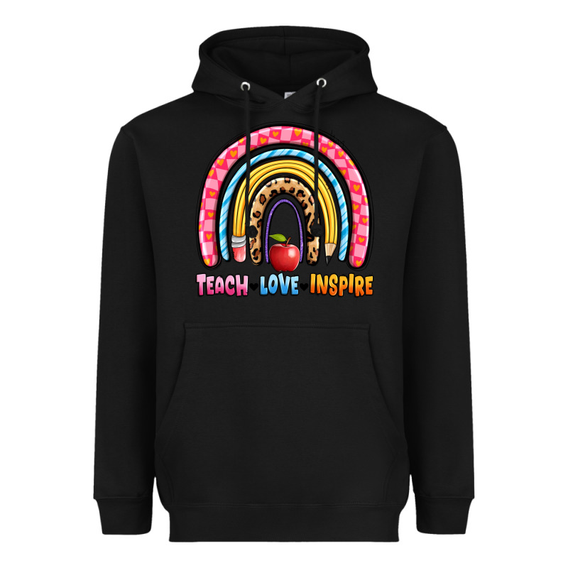 Teach Love Inspire Rainbow Heavyweight Hoodie by Artiststas | Teevron