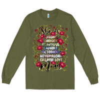 Army Green she is mom Long Sleeve Tee - JahusDesignShop