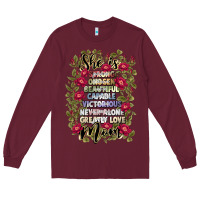 Burgundy she is mom Long Sleeve Tee - JahusDesignShop