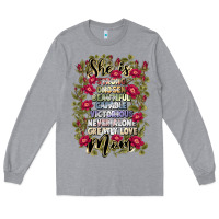 Heather Grey she is mom Long Sleeve Tee - JahusDesignShop