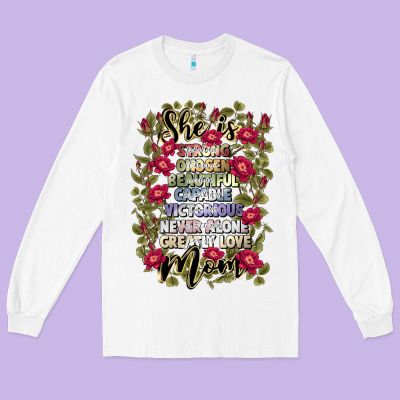 She Is Mom Long Sleeve Tee Designed By Jahusdesignshop