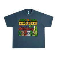 Midnight Navy cold beer and christmas cheer with beer bottles Urban Heavy Tee - AdoDesignShop