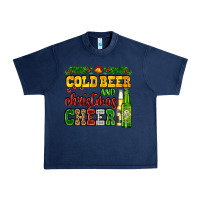 Navy cold beer and christmas cheer with beer bottles Urban Heavy Tee - AdoDesignShop