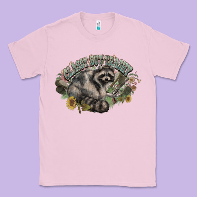 Classy But Trashy Racoon Classic Tee Designed By Nancycooperartshop