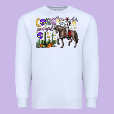 Cosmic Cowgirl Premium Sweatshirt Designed By Sublimationcraftshop