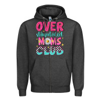 Charcoal Heather over stimulated moms club Zipper Hoodie - NancyCooperArtShop