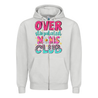 Dove Grey over stimulated moms club Zipper Hoodie - NancyCooperArtShop