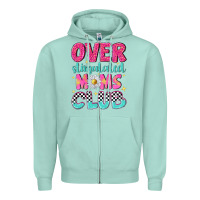 Seafoam over stimulated moms club Zipper Hoodie - NancyCooperArtShop