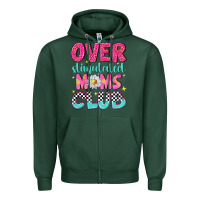 Sports Green over stimulated moms club Zipper Hoodie - NancyCooperArtShop