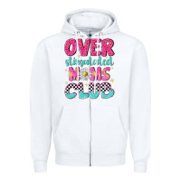 White over stimulated moms club Zipper Hoodie - NancyCooperArtShop