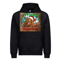 Black merry christmas heifer cow Urban Hoodie - CowGirlArtShop