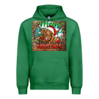 Emerald merry christmas heifer cow Urban Hoodie - CowGirlArtShop