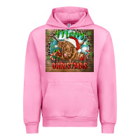 Fuchsia Pink merry christmas heifer cow Urban Hoodie - CowGirlArtShop