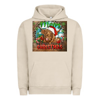 Pigment French Oak merry christmas heifer cow Urban Hoodie - CowGirlArtShop