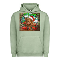 Pigment Oil Green merry christmas heifer cow Urban Hoodie - CowGirlArtShop