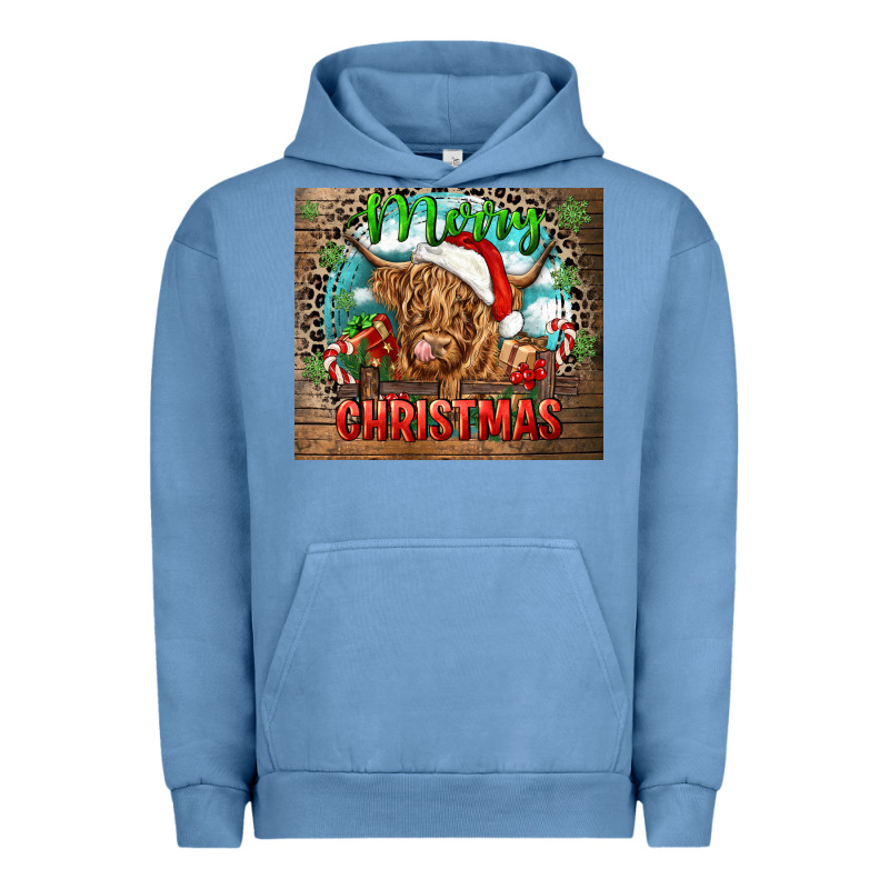 Merry Christmas Heifer Cow Urban Hoodie by CowGirlArtShop | Teevron