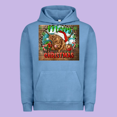 Merry Christmas Heifer Cow Urban Hoodie Designed By Cowgirlartshop