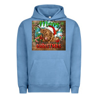 Pigment Pebble Blue merry christmas heifer cow Urban Hoodie - CowGirlArtShop