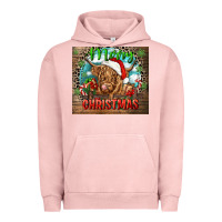 Pigment Salmon merry christmas heifer cow Urban Hoodie - CowGirlArtShop