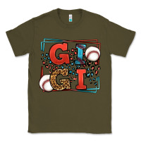 Army Green Baseball gigi leopard frame Classic Tee - LillyAllenDesigns