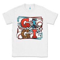 White Baseball gigi leopard frame Classic Tee - LillyAllenDesigns