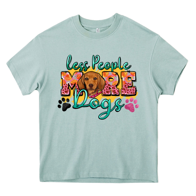 Less People More Dogs Heavy Core Tee by Zillion Design Studio | Teevron