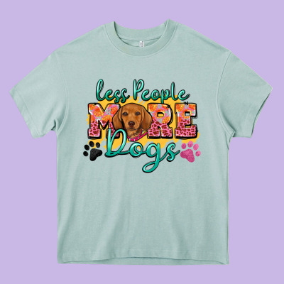 Less People More Dogs Heavy Core Tee Designed By Zillion Design Studio