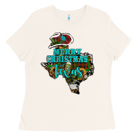 Bone Merry Christmas Texas Map Ladies Tee - RanaPortraitStore