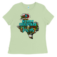 Matcha Merry Christmas Texas Map Ladies Tee - RanaPortraitStore
