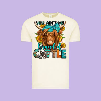 You Ain't My Brand Of Cattle Longhaired Cow Vintage Tee Designed By Jasminsmagicworld