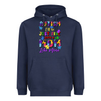 Navy autism i'll be just fine with a mom like mine Heavyweight Hoodie - Artiststas